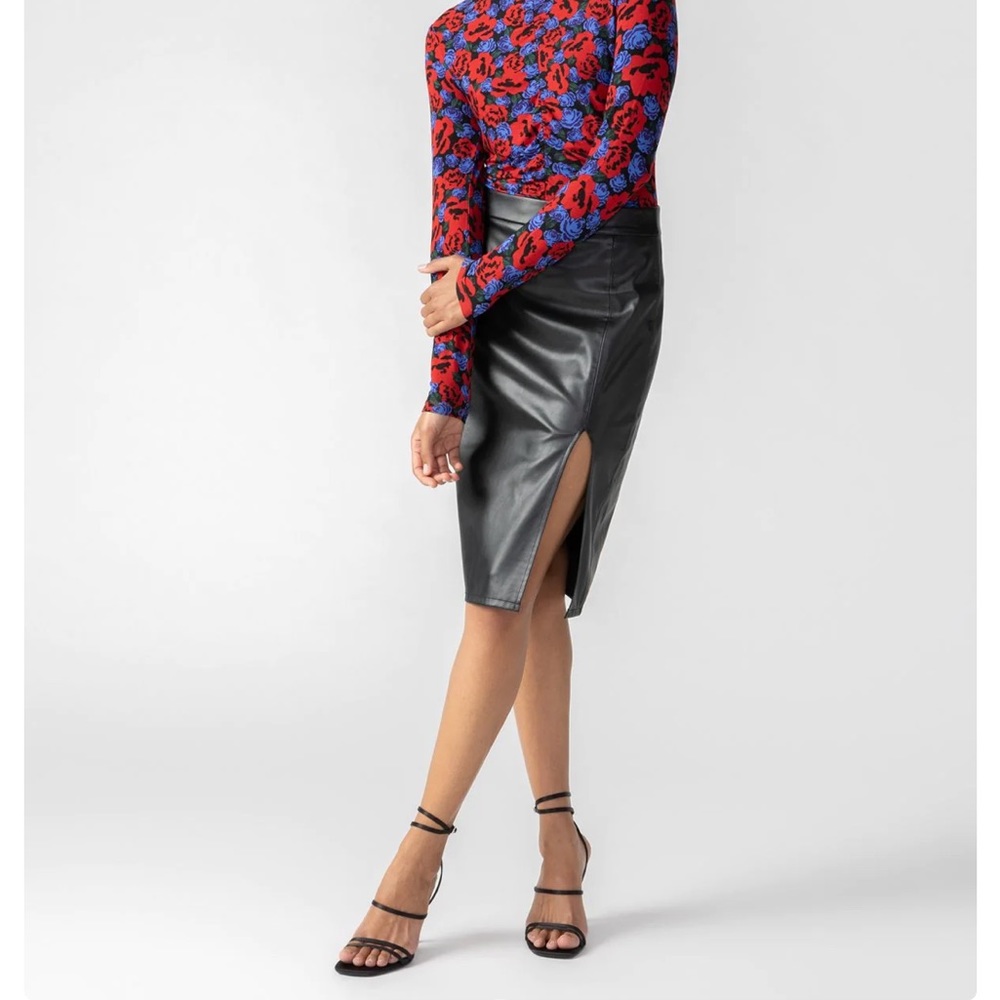 NWT Sanctuary Leather Like Slit Skirt